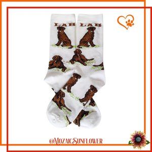 NWT Chocolate Labrador Retriever Dog Breed Cotton Socks